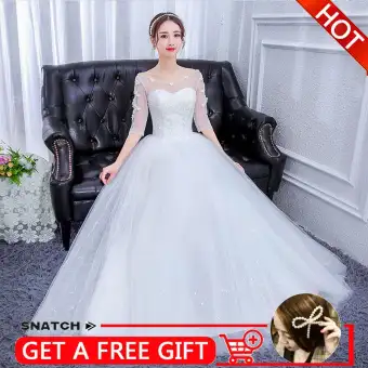 Eh Dress For Women New Bride Wedding Dress White Gauze Was Thin