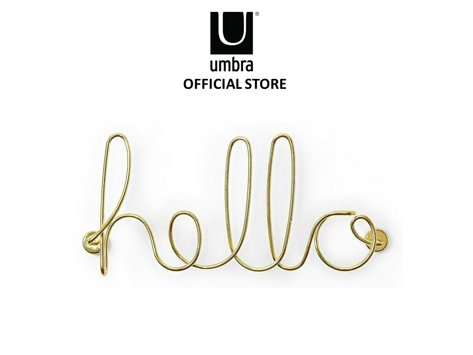 Umbra Wired Hello Wall Decor Brass Lazada