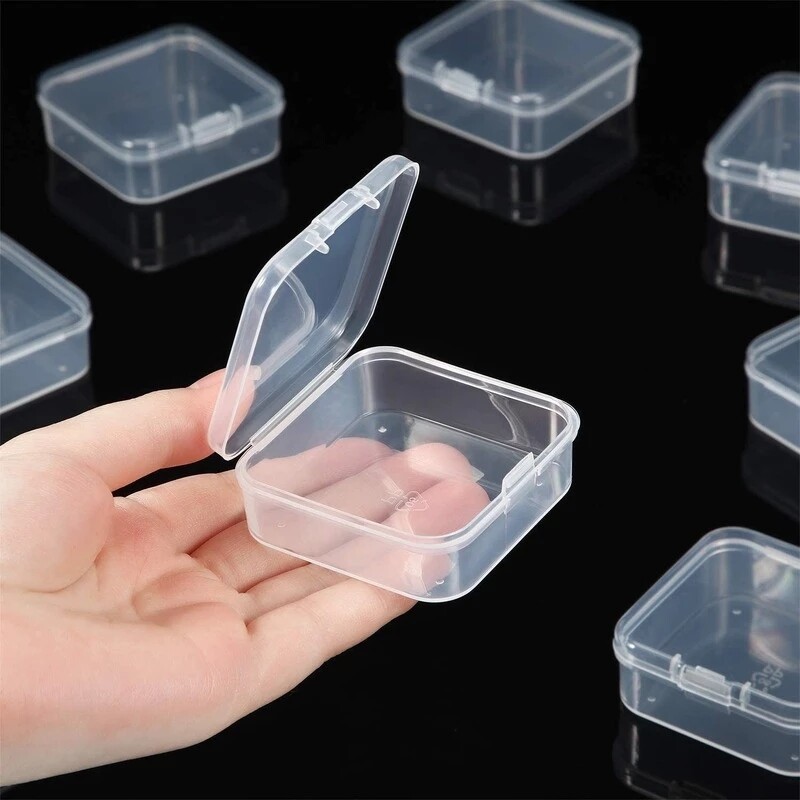 6 Hộp Đựng Đồ Bằng Nhựa Trong Suốt Mini Có Nắp Đậy Hộp Có Bản Lề Trống Cho Hạt Dụng Cụ Trang Sức Hộp Sắp Xếp Trưng Bày