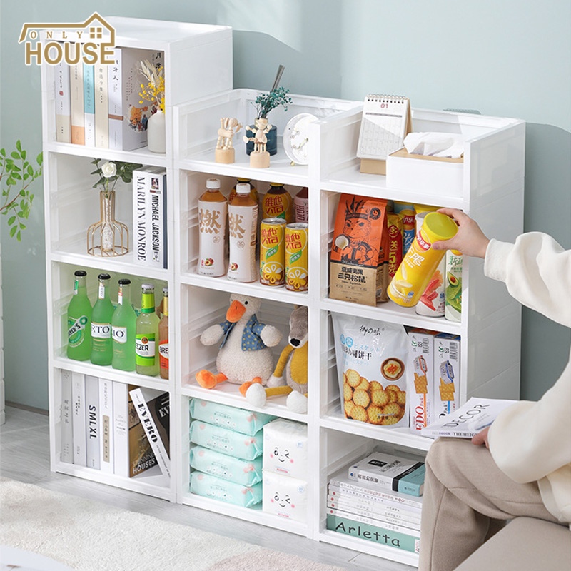 Household floor-to-ceiling simple bookcase Living room student desktop finishing rack Plastic multi-layer combination children's bookshelf