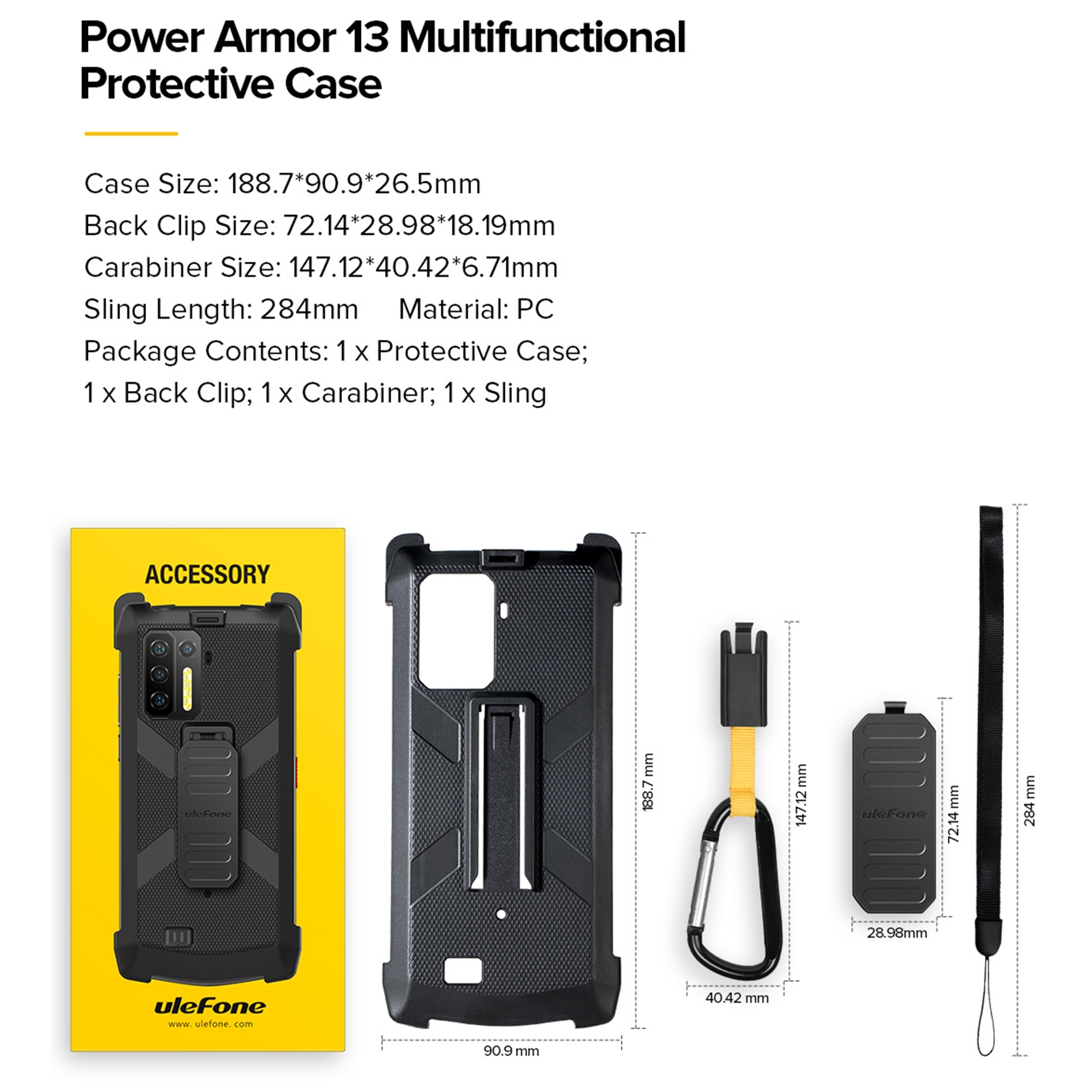 Ốp Bảo Vệ TPU + PC Đa Năng Cho Ulefone Armor 13 Ulefone Có Kẹp Lưng & Móc Đa Năng