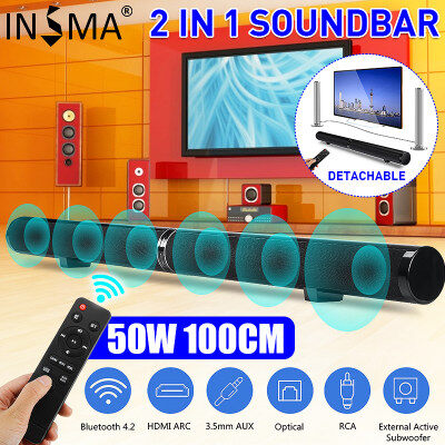 ดูภาพ 50W 2 In 1 HDMI ARC/Optical/RCA/ที่ถอดออกได้ไร้สายลำโพงซาวน์บาร์บลูทูธRemoteลำโพงโฮมเธียเตอร์สนับสนุนซับวูฟเฟอร์ภายนอกสำหรับTV PC <br/>เพิ่มเติม 50W 2 In 1 HDMI ARC/Optical/RCA/ที่ถอดออกได้ไร้สายลำโพงซาวน์บาร์บลูทูธRemoteลำโพงโฮมเธียเตอร์สนับสนุนซับวูฟเฟอร์ภายนอกสำหรับTV PC