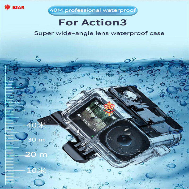 40m Underwater Deep Diving Case Protective Housing Waterproof Shell Compatible For Dji Action 3 Osmo Camera Accessories