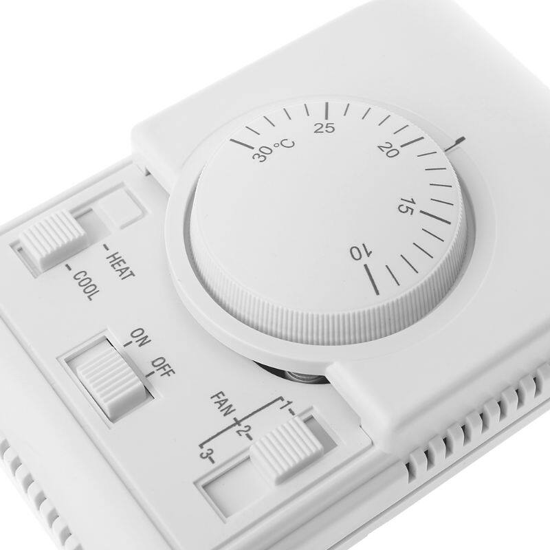 AC 220V Room Mechanical Thermostat Control Switch Air Conditioner Fan Coil Temperature Controller
