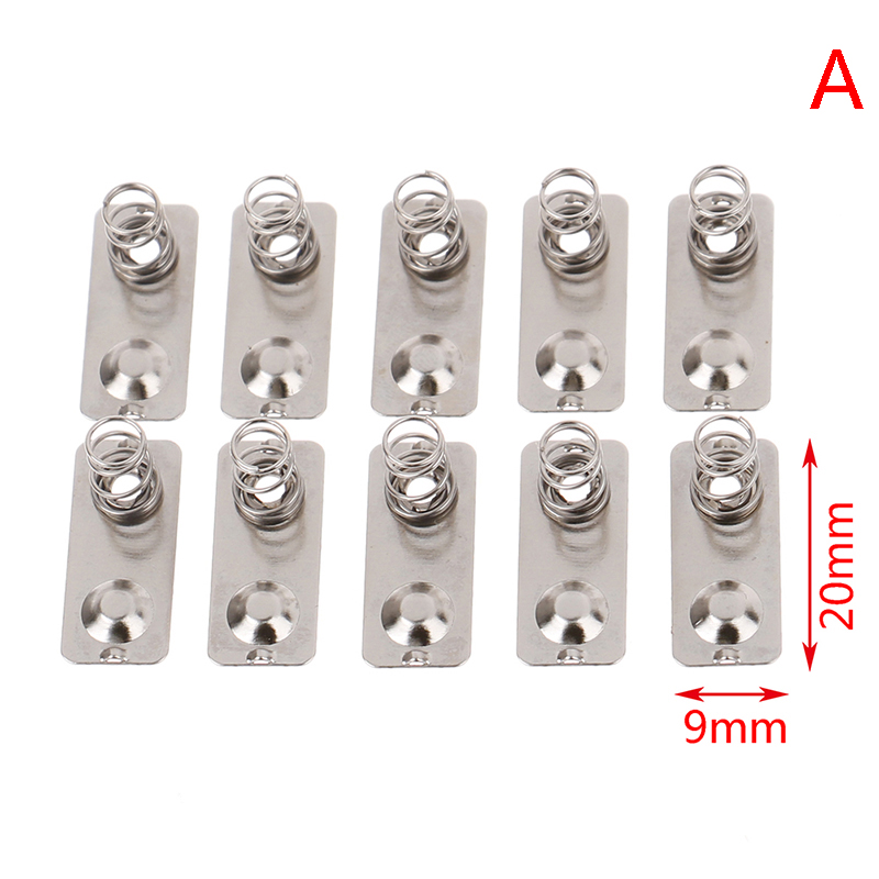 Pnate 10pcs/ 21x9mm Replacement Metal Batteries Spring Contact Plate Silver slot