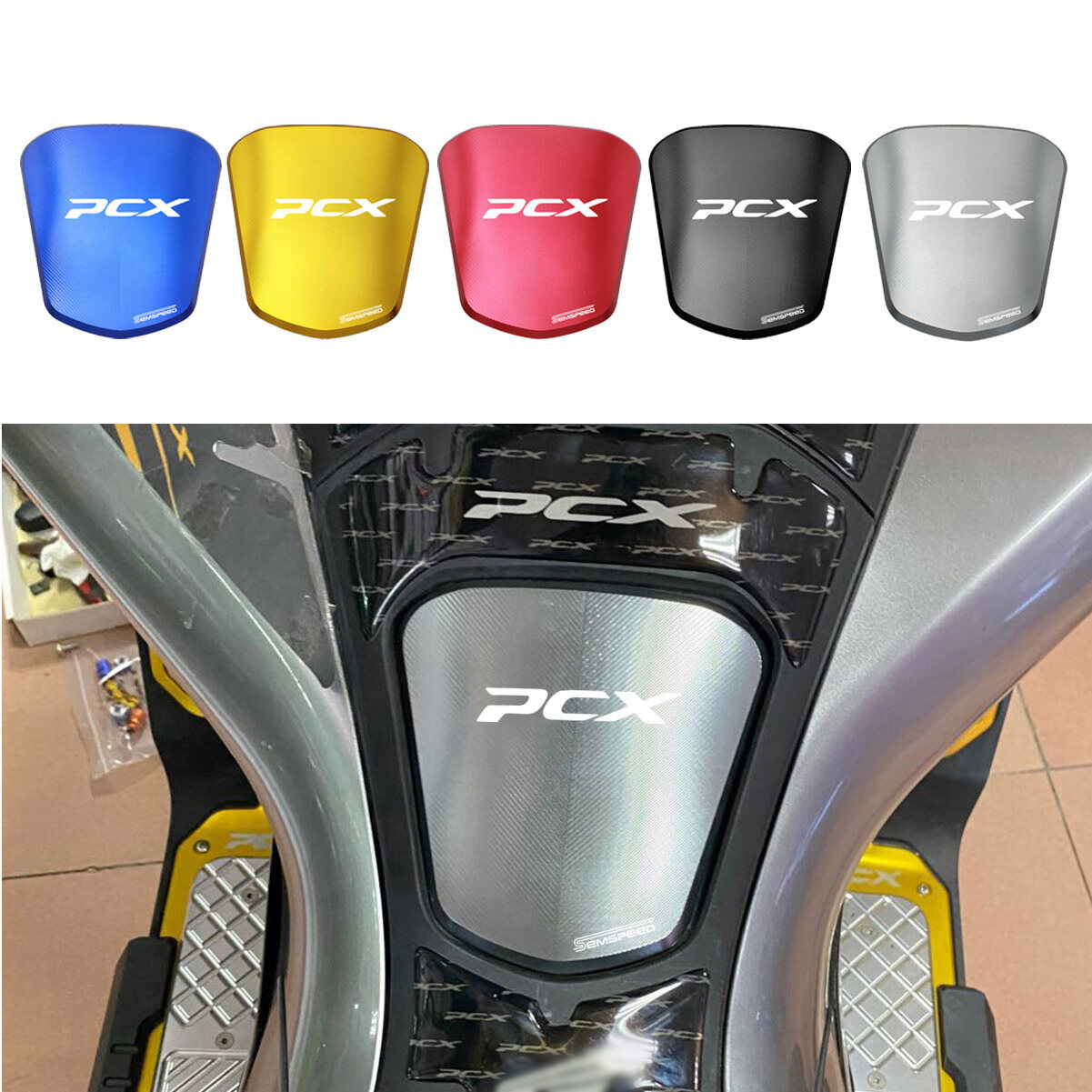 Semspeed motorcycle cnc gas cover gasoline diesel fuel oil tank filler protector for honda pcx 150 125 2018 2019 2020