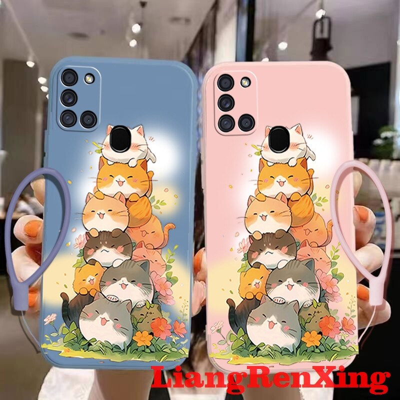 Casing SAMSUNG a21s phone case Softcase Liquid Silicone Protector Smooth shockproof Bumper Cover new design YTDMM01