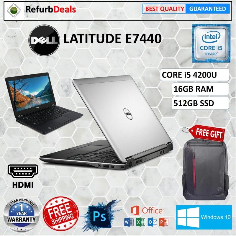 Dell LATITUDE E7440 CORE i5 - 4200U / 16 GB RAM / 512 GB SSD / WIN 10 / 14 SCREEN / Dell Latitude E7440 / REFURBISHED Malaysia