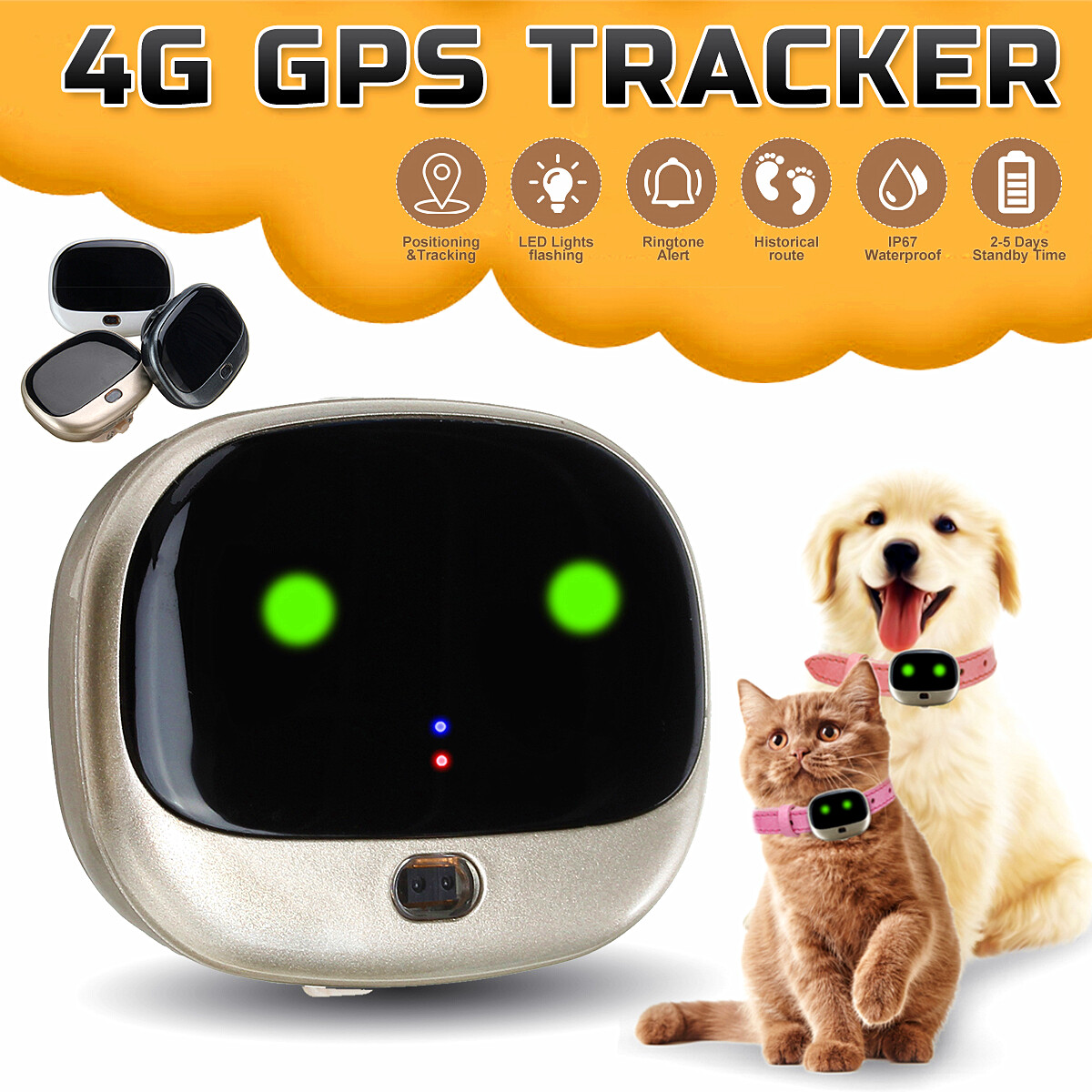 4G สัตว์เลี้ยงสุนัข Cat การติดตาม3G WIFI สัตว์เลี้ยง Anti Lost เด็กเต็ม Netcom Beidou อุปกรณ์หาตำแหน่งอัจฉริยะ Collar กันน้ำ Anti-Lost Voice Call