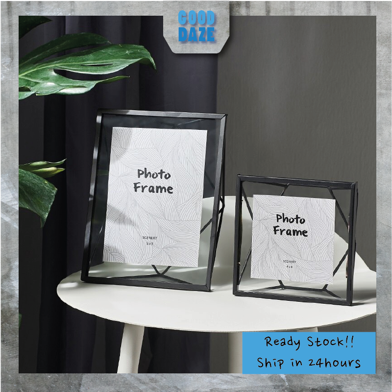 Artistic Photo Frame Home Decoration 创意时尚北欧相框 金属铁艺画像立体照片摆设 Paparan Gambar 3d Potret Seni Besi Logam Lazada