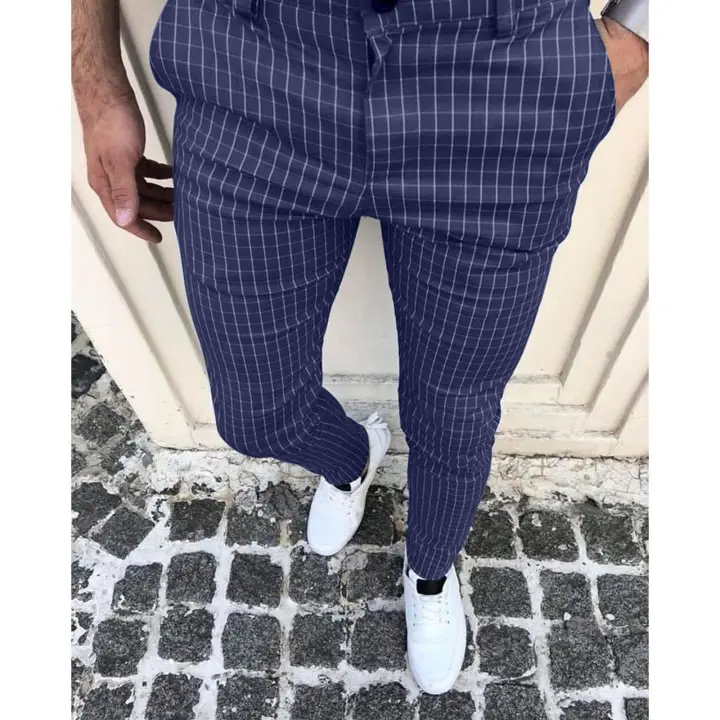 plaid zipper pants mens