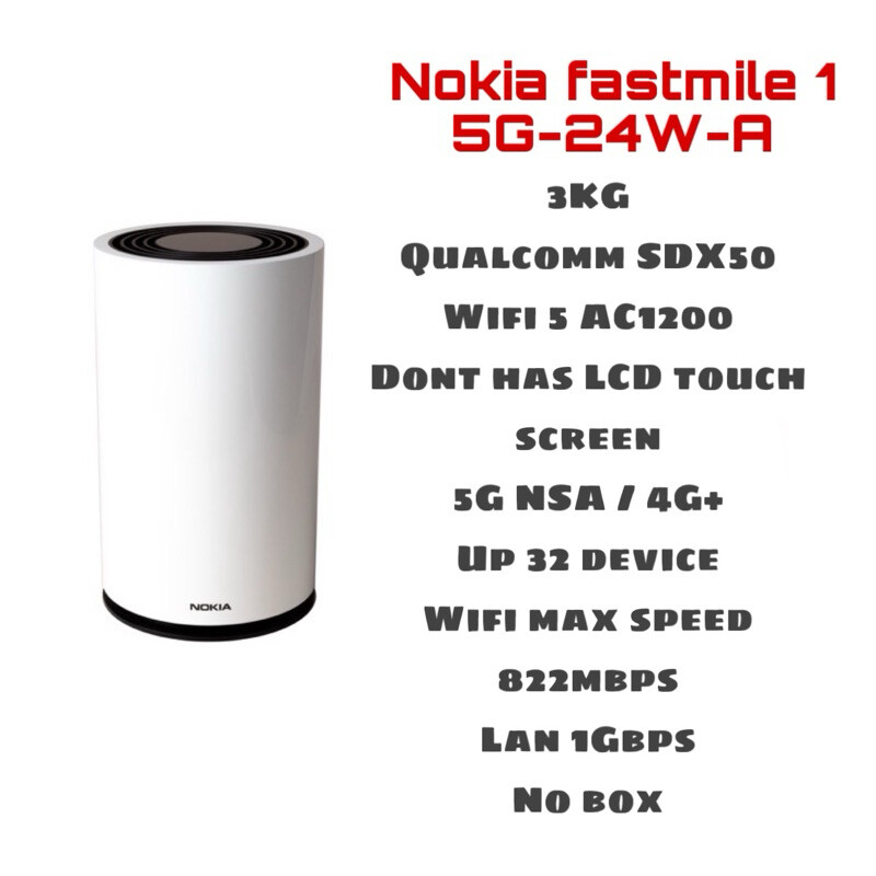 Nokia FastMile 1 & 3 5G Modem Unlocked NSA SA Sim Router Gateway CPE ...