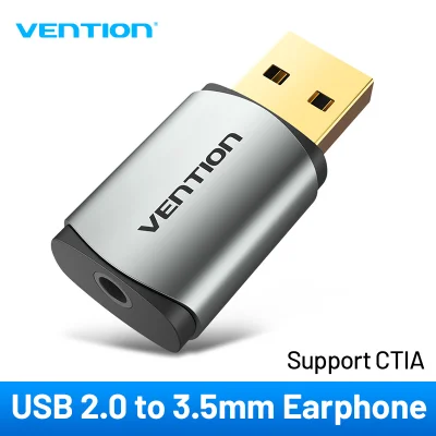 【COD】Vention USB Sound Card External USB Audio Interface Soundcard Adapter 3.5mm For pc Laptop PS4 Headset Sound Card USB USB audio adapter