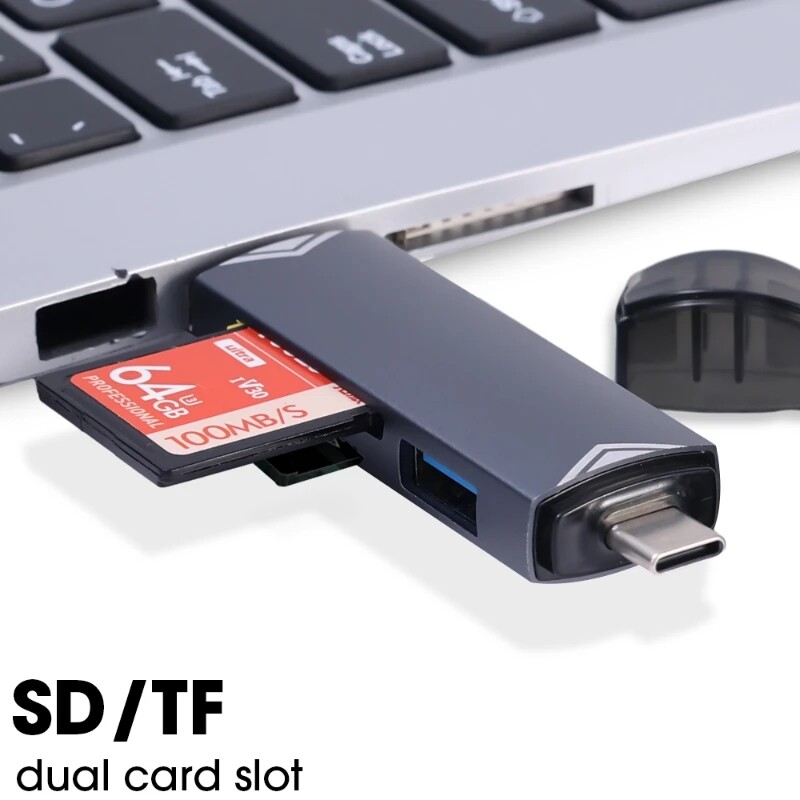 6 trong 1 OTG Loại C thẻ Micro SD Đầu đọc Loại C để USB Bộ chuyển đổi OTG USB 3.0 thẻ TF USB ổ đĩa flash Đầu đọc thẻ Loại C cho PC máy tính xách tay điện thoại di động