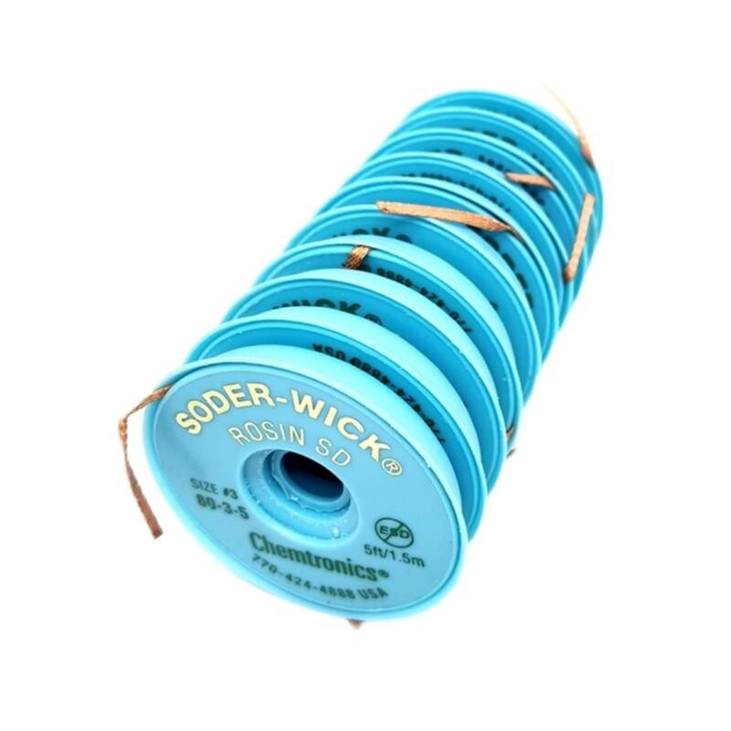 ไฟฟ้าสถิตย์ De-บัดกรีก้านถักเปีย USA SW Original Chemtronics SODER Wick ...