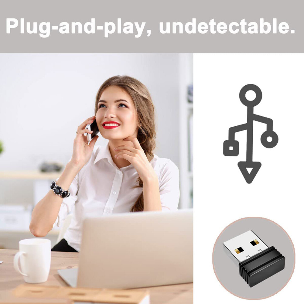 Chuột Tự Động Mini Jiggler Mover Con Trỏ Di Chuyển Tự Động USB Không Thể Phát Hiện Cắm Và Chạy Với Bật/Tắt Đèn Báo Cho Máy Tính