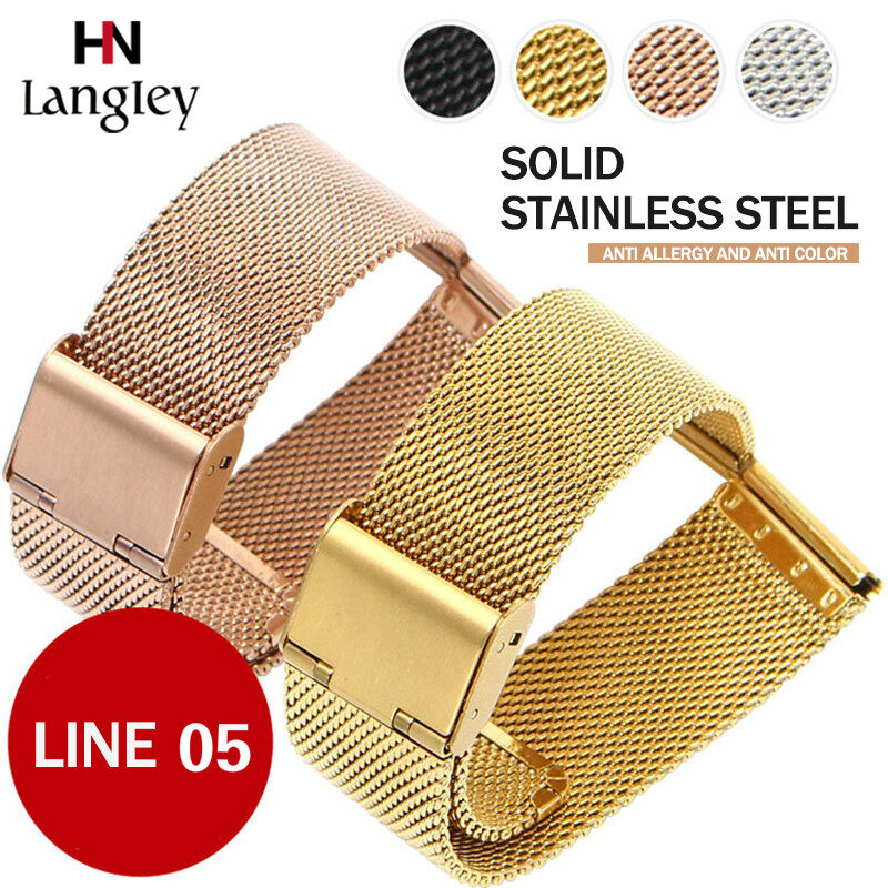 zhangeer 8 10 12 13 14 16 17 18 19 20 21 22 24mm High Quality ultrathin Stainless Steel Silver Gold Fine Mesh Band Straps For Women Men Watch Accessories