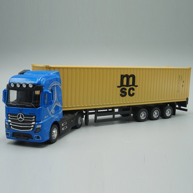 1:50 Diecast Metal Model Toy Container truck Pull Back With Sound & Light