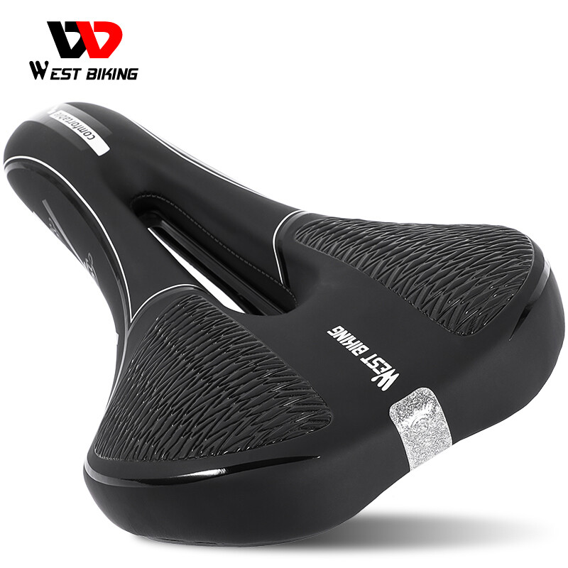 WEST BIKING Bicycle Saddle Sponge Breathable Bike Seat Cushion  Reflective MTB Road Bike Cushion Bike Accessories
