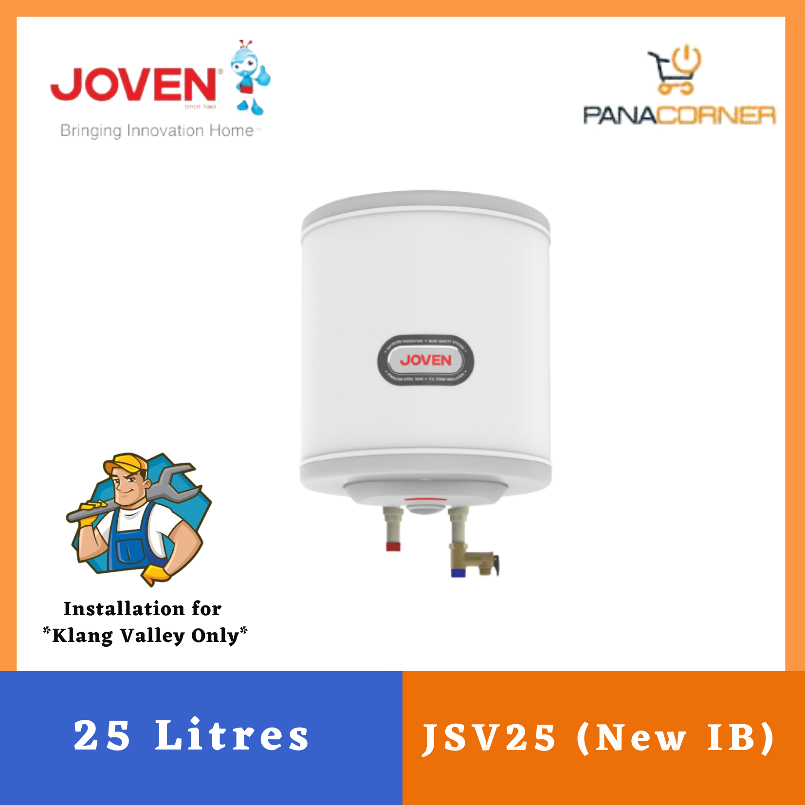 Joven 25L Vertical Storage Water Heater JSV25 (25Litres - 5.5 Gallons) |  Lazada