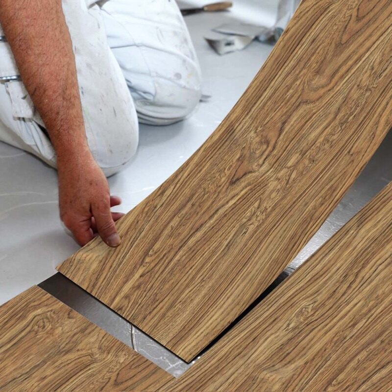 COOLCOOK PVC Wood Grain Floor Stciker Decal Self Adhesive Home Decoration 20x300cm