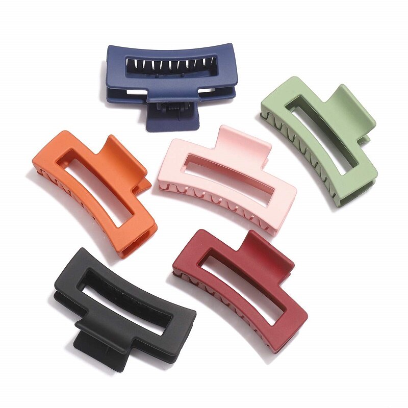 【Fairy Castle】Women's Hair Clip Big Strong Hold Hairpin Multi-function Rectangular Thick Solid Color Shark Hair Clip 6 Colors Available