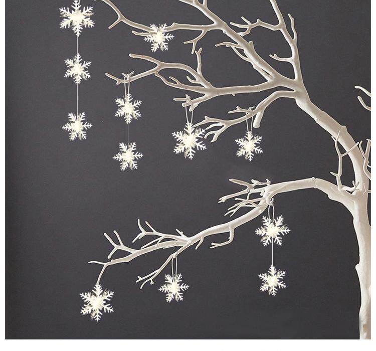 12Pcs/String 3D White Snowflake Christmas Ornaments Xmas Tree Hanging Decoration