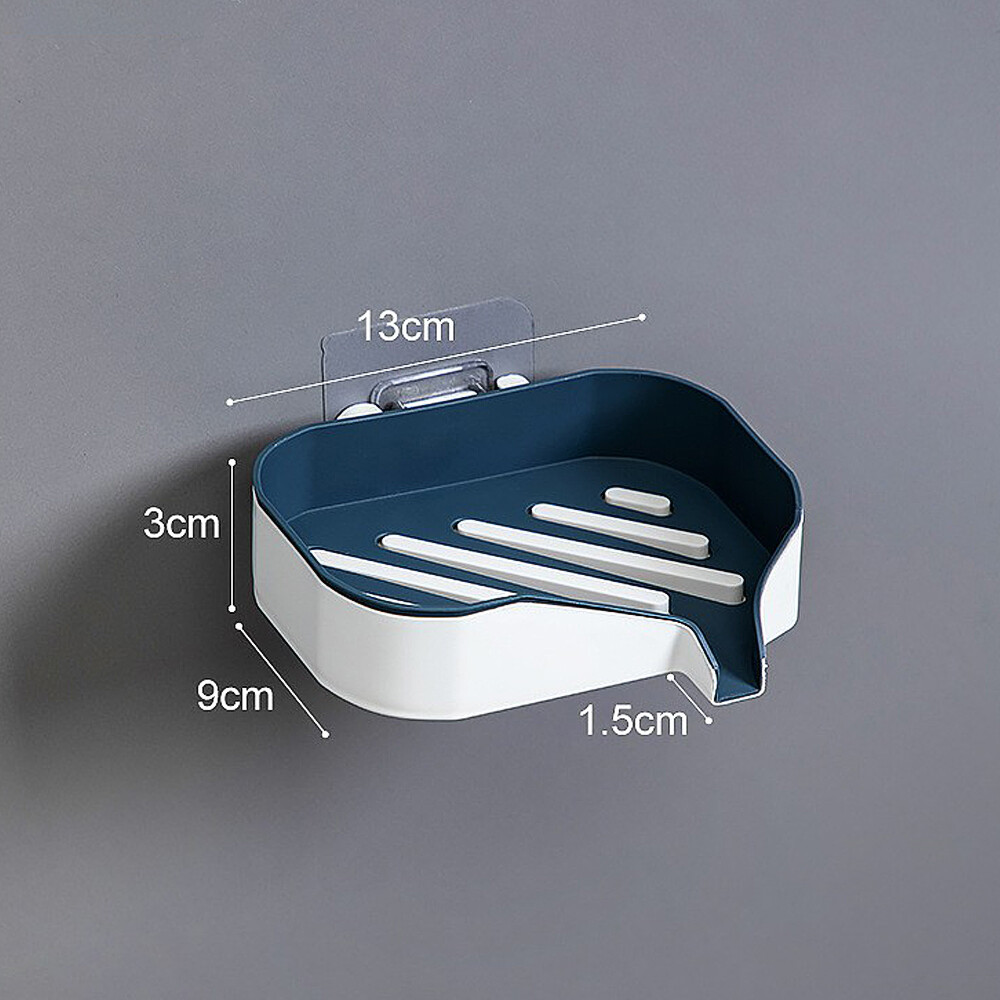 Polomat 1 chiếc kệ hộp xà phòng mới phụ kiện phòng tắm giá lưu trữ thoát nước sáng tạo Hộp xà phòng không đục lỗ gắn tường hai lớp