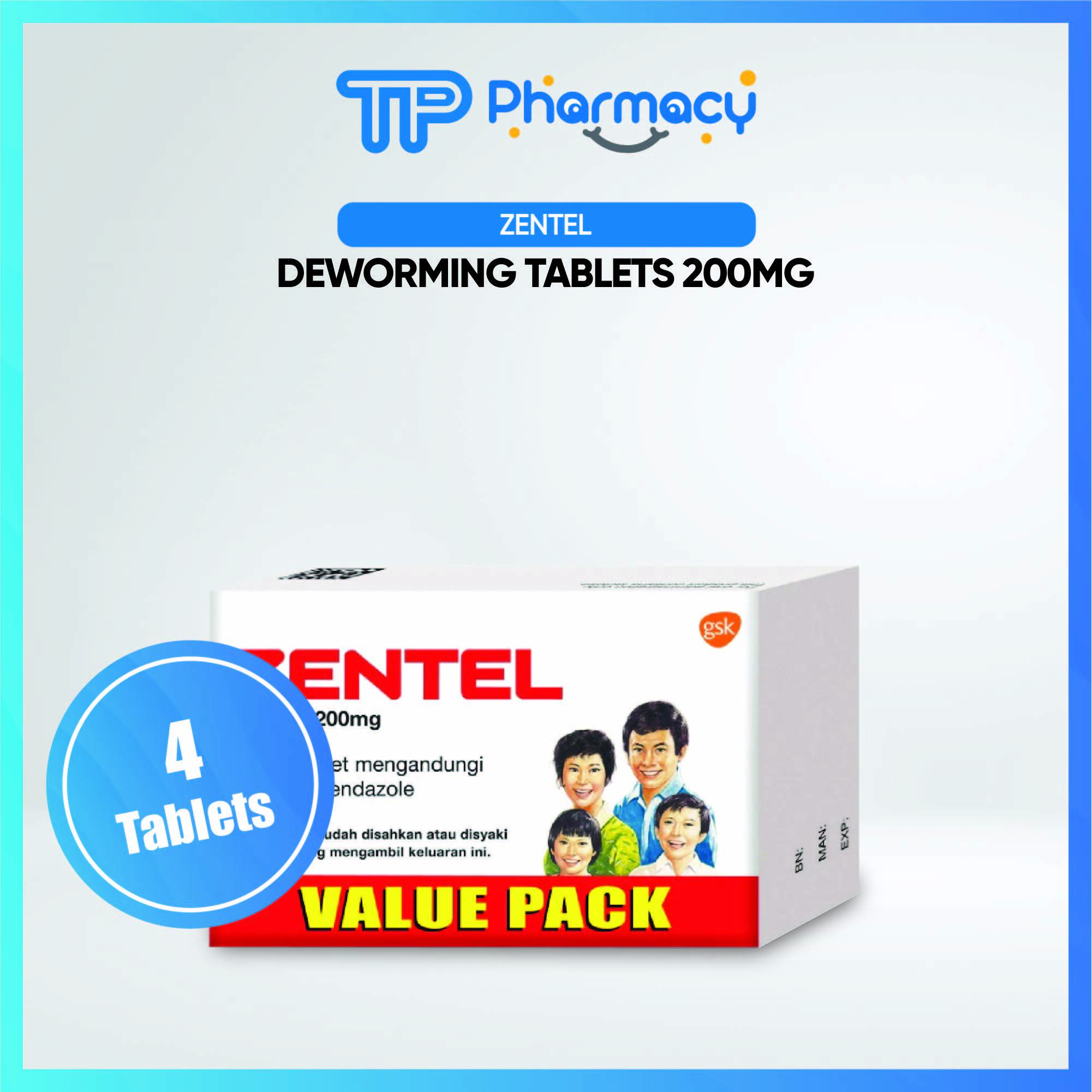 Zentel Deworming Tablet 200 mg (4 Sachet) Lazada