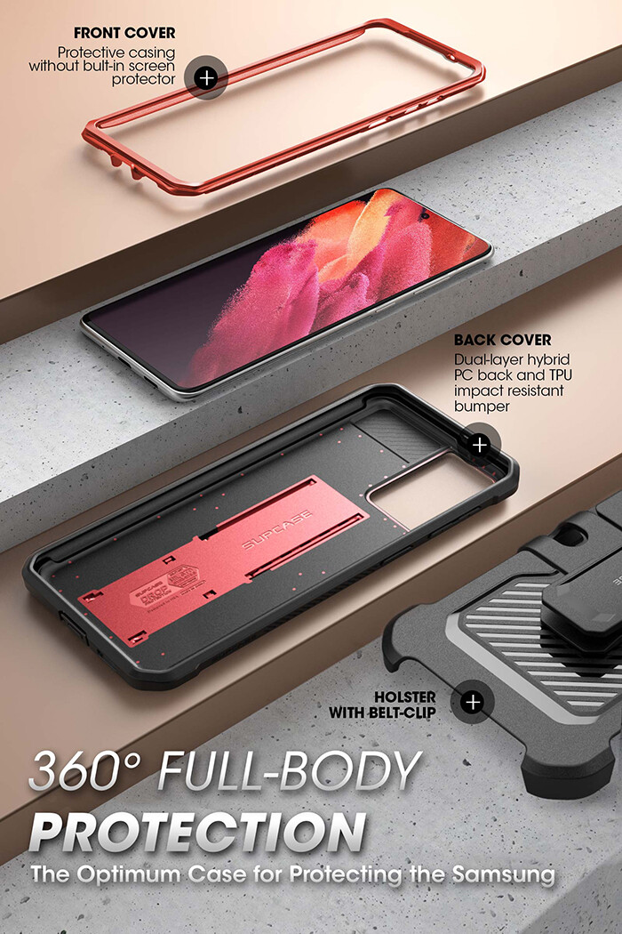 SUPCASE UB Pro Đối Với Samsung Galaxy S21 Siêu 5G Ốp (Bản Phát Hành 2021) Bảo Vệ Màn Hình Tích Hợp Với Vỏ Bọc Chắc Chắn Và Chân Đế Toàn Thân