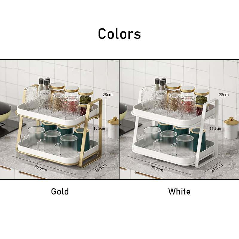 Double drain cup holder household wrought iron luxury cups with tea set desktop storage rack