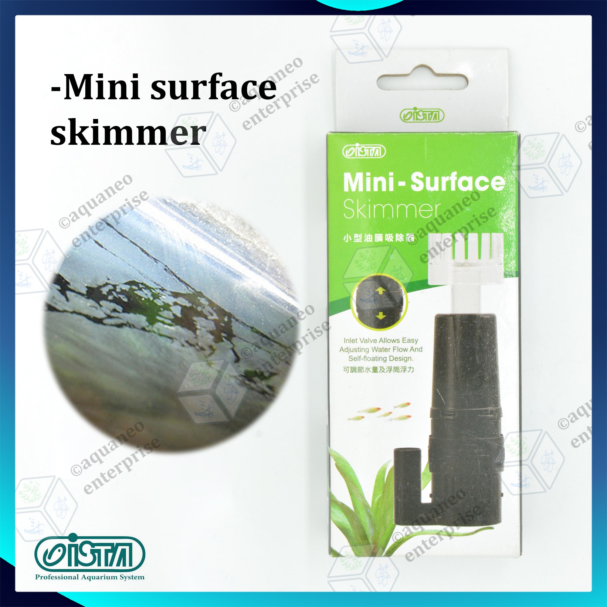 ISTA Aquarium Mini Surface Skimmer Remove Surface Scum Oil For Nano
