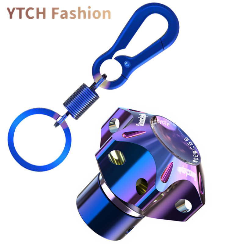 YA General Cnc Modified Burnt Titanium Key Head Racing Boat Hexagonal Burnt Titanium Key Head Key Chain