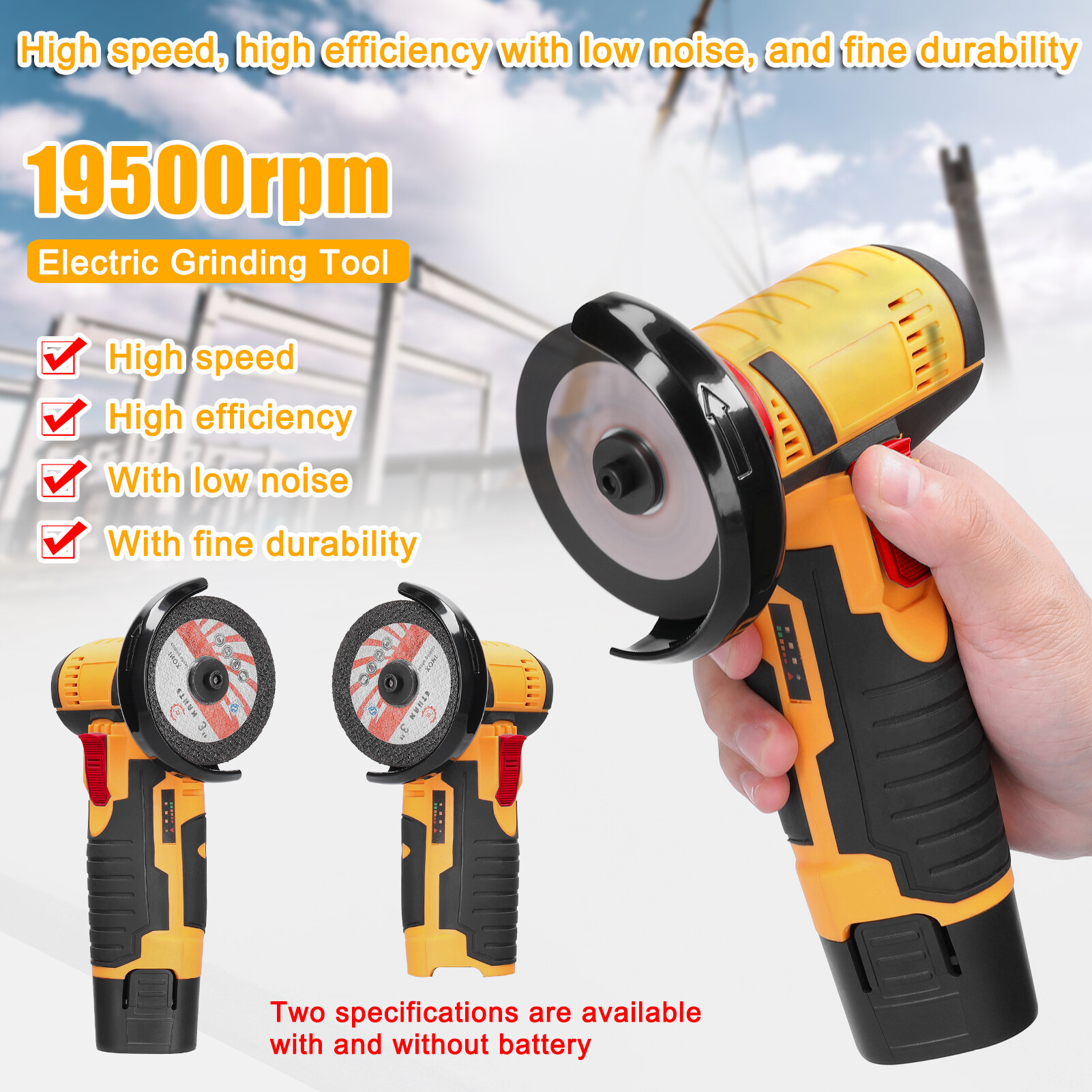 Smart Sensor 19500rpm Electric Grinding Machine Handheld Multifunctional Mini Grinder for Cutting Polishing Ceramic Tile Wood Stone Steel