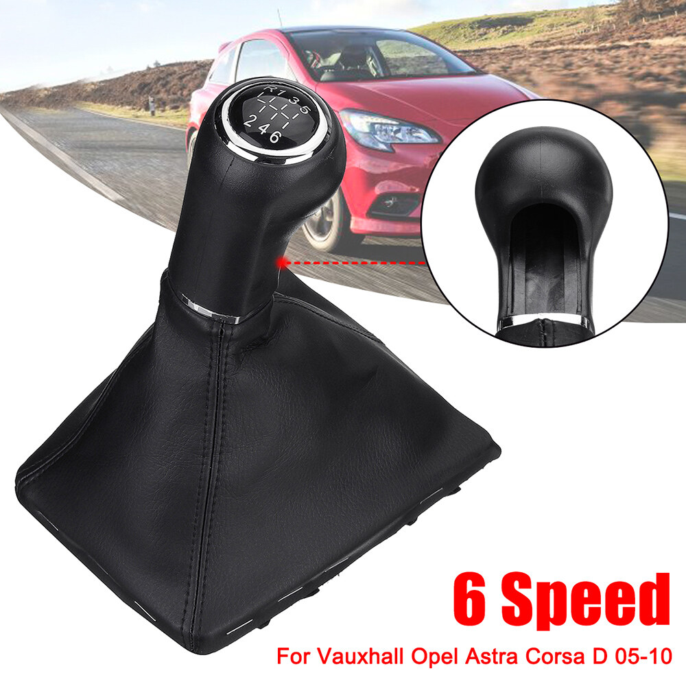 6 speed gear knob shift stick gaiter for vauxhall opel astra corsa d zafira b 05-10