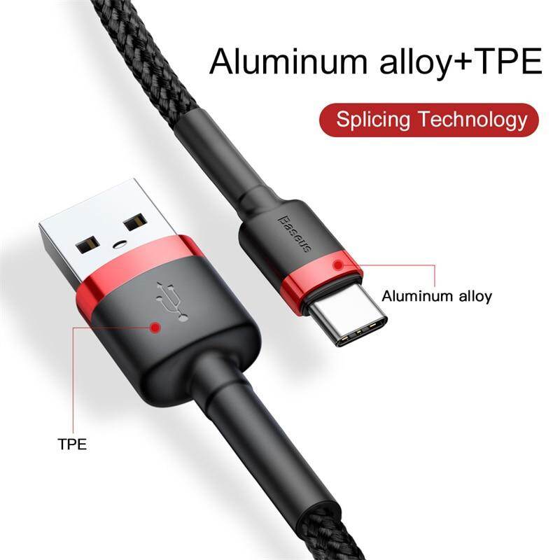 Baseus Cáp USB Type C Dây Sạc Dữ Liệu Cho Samsung Poco Cáp Sạc Nhanh 3.0 Sạc Nhanh USB C Cho Huawei Xiaomi USB-C Dây Sạc