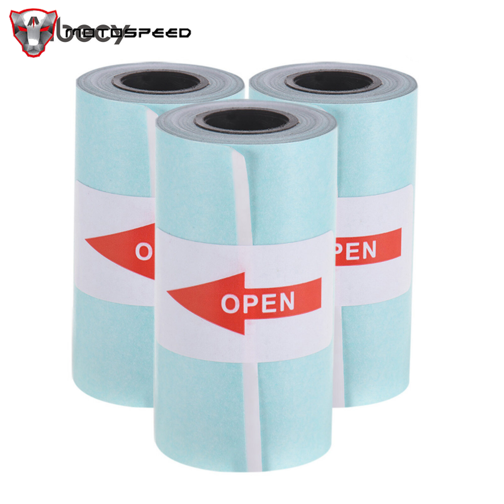 Aibecy Giấy Dán Có Thể In Cuộn Giấy Nhiệt Trực Tiếp Với Tự Dính 57*30Mm Cho Máy In Nhiệt Bỏ Túi PeriPage A6, Dành Cho Máy In Ảnh Mini PAPERANG P1/P2, 3 Cuộn