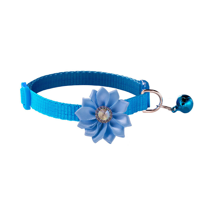 Dog Accessories Pet Puppy Cat Collar Printed Collar Flower Bell Crystal Dog Cat Collar Easy Wear Buckle Lovely Small Dogs Collar
