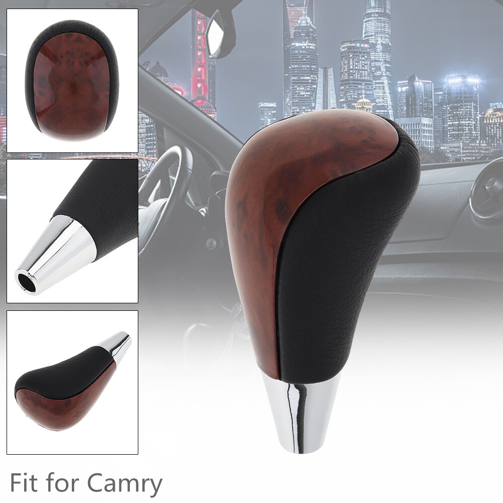 ABS Black Wood Grain Car Automatic Transmission Gear Shift Shifter Lever Knob Fit for Toyota / FORTUNER / Corolla / Camry / HARRIER / Land