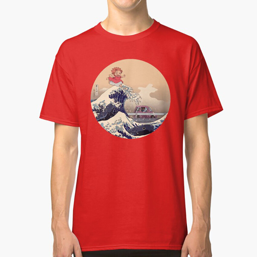 1Ponyo On The Japanese Wave - Hokusai Kaiju T Shirt Ponyo Ghibli Ghibli ...