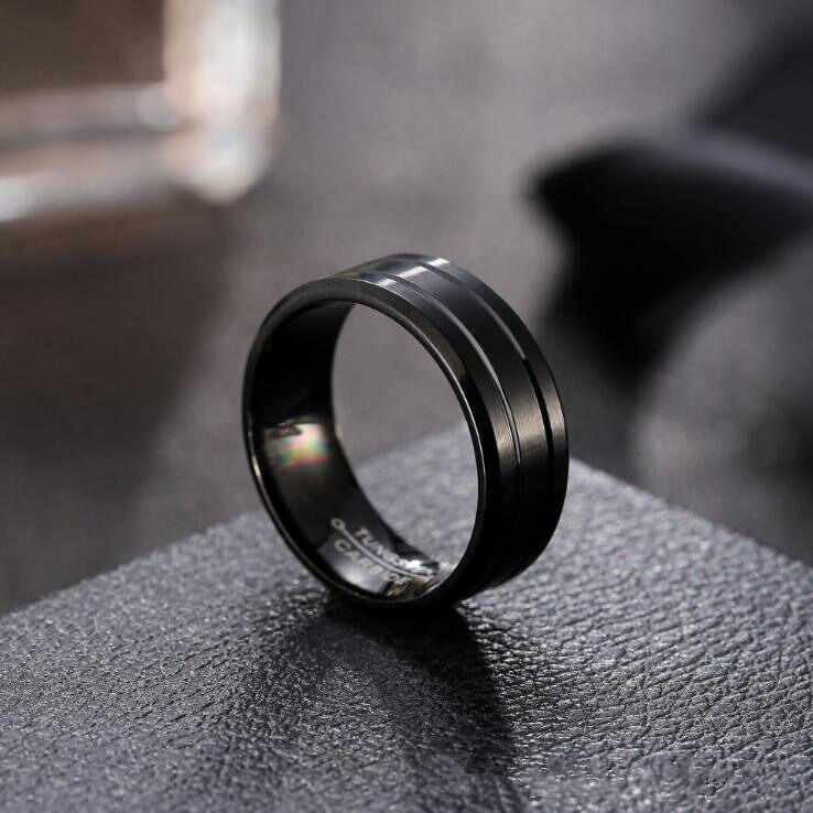 Fashion Black Titanium Cool Men Ring Carbide Jewelry Signet Rings Fit Student Alloy Tungsten Ring for Women