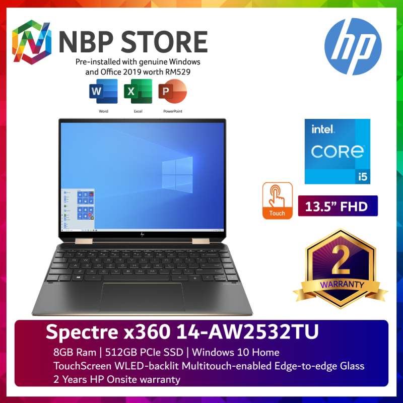 HP Spectre x360 13-aw2532tu 13.5 FHD Touch Laptop Blue ( i5-1135G7, 8GB, 512GB SSD, Intel, W10, HS ) Malaysia
