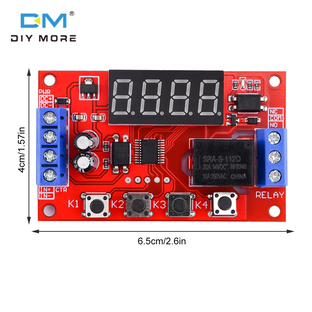 Diymore độ trễ thời gian Relay DC 5V 12V 24V Mô-đun hẹn giờ kích hoạt chu kỳ chậm trễ thời gian mạch Mô-đun chuyển đổi với màn hình LED