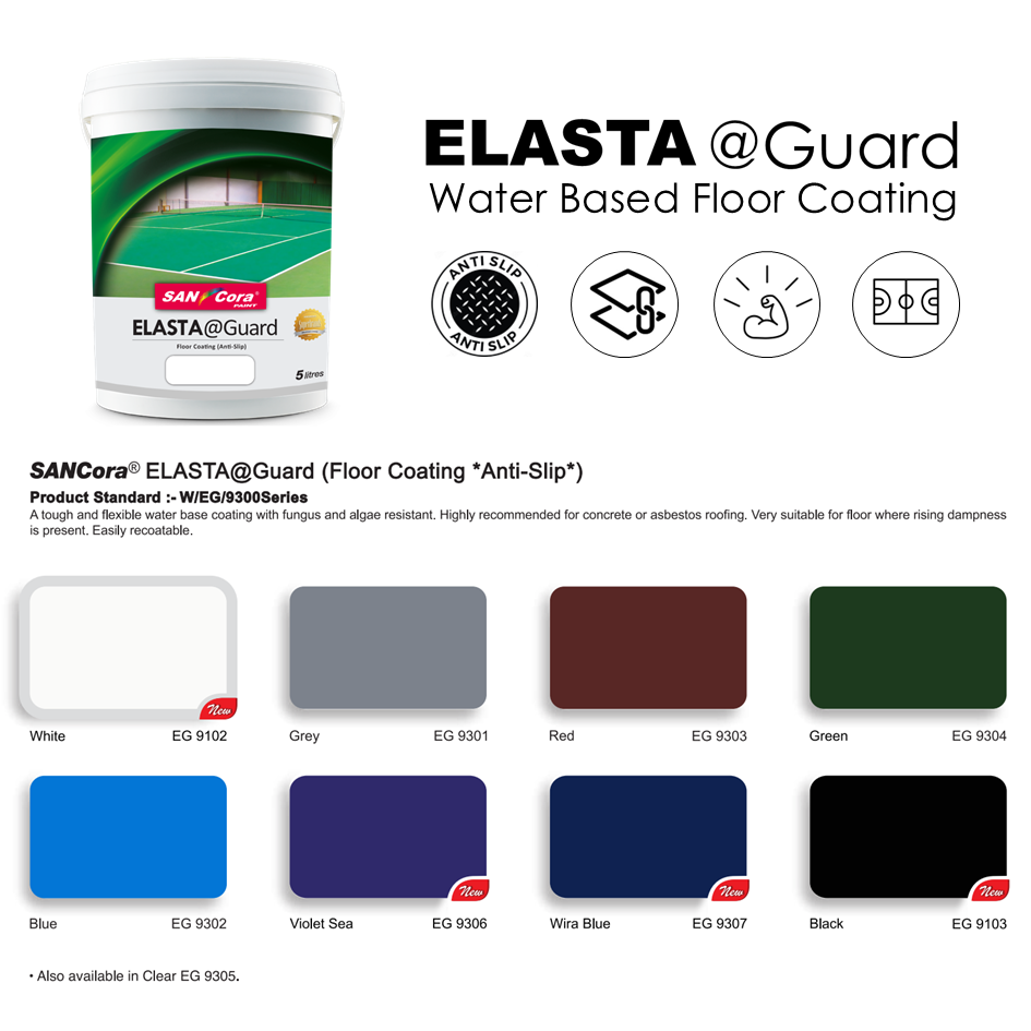 SANCORA Elasta Guard Anti Slip Floor Paint Cat Lantai Cegar