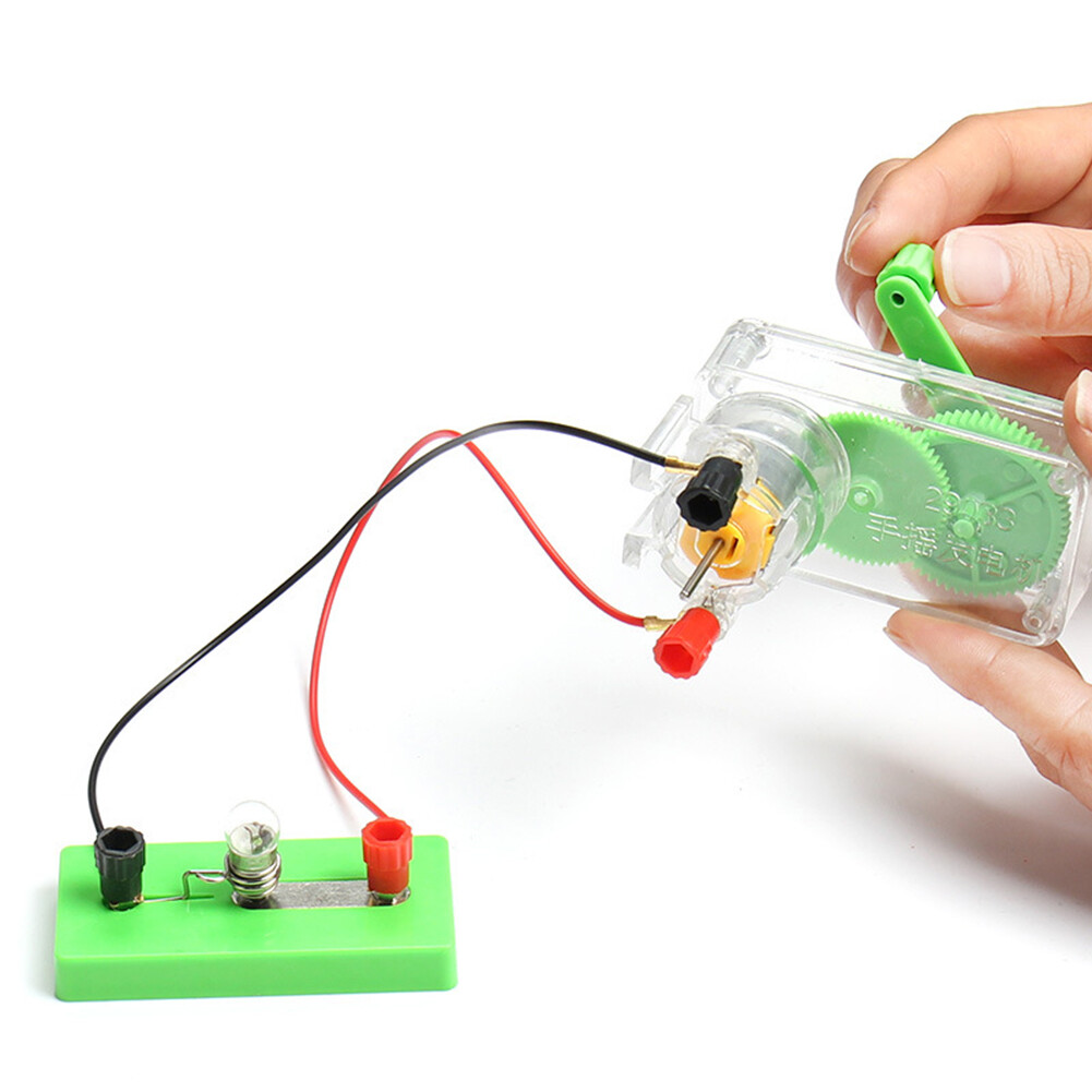 Children DIY Hand Crank DC Generator Model Fan Kit Experiment Kid Education Toy