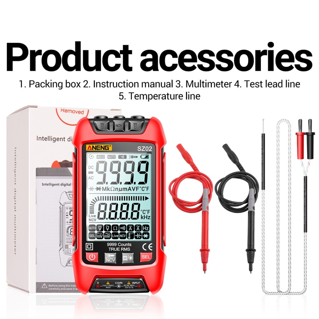 Digital Multimeter Multi- Tester Voltmeter Ammeter AC/for DC Voltage Current Resistance Frequency Electrical Test Meter