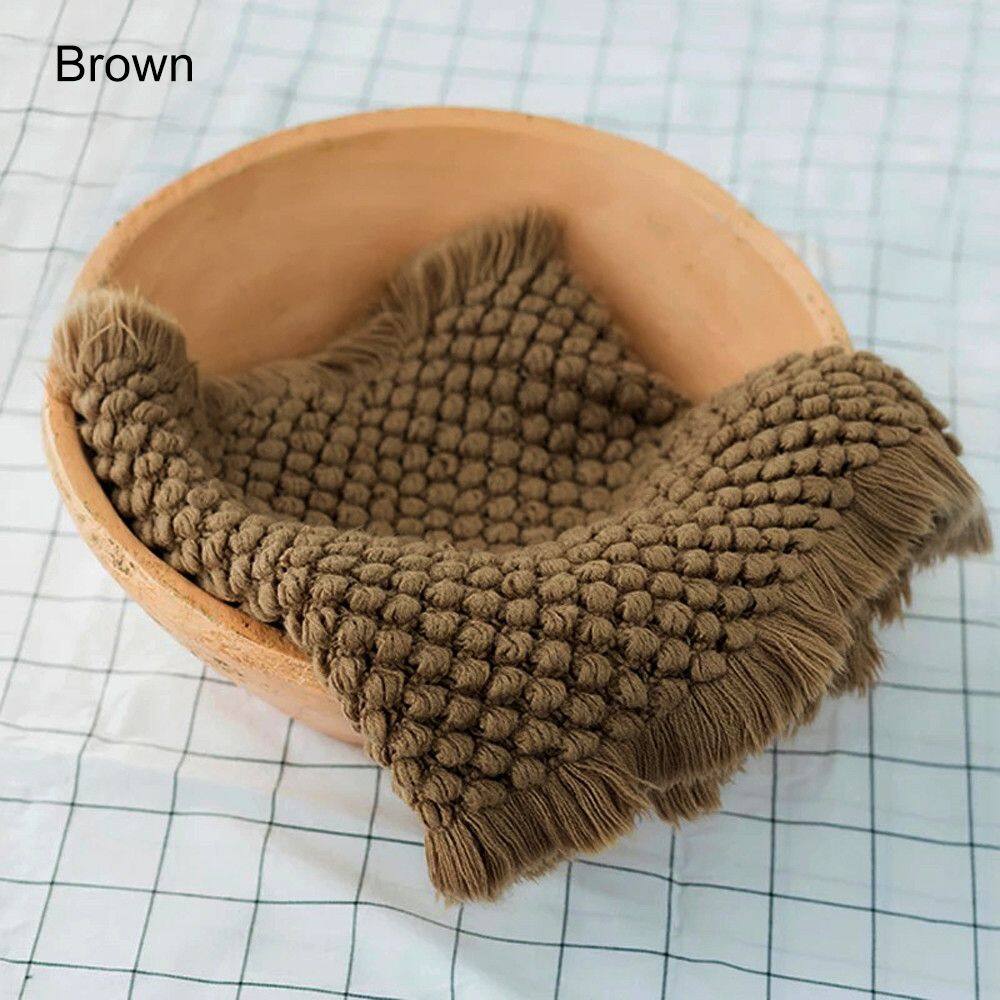 KELJTP Soft Crochet Knit Infant Swaddle Wraps Accessories Background Photography Props for Baby Photo Newborn Photography Blanket
