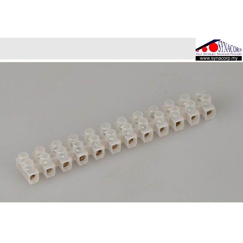 Electrical PVC Wire Connector Terminal Block 12 Ways 5A / 10A / 20A