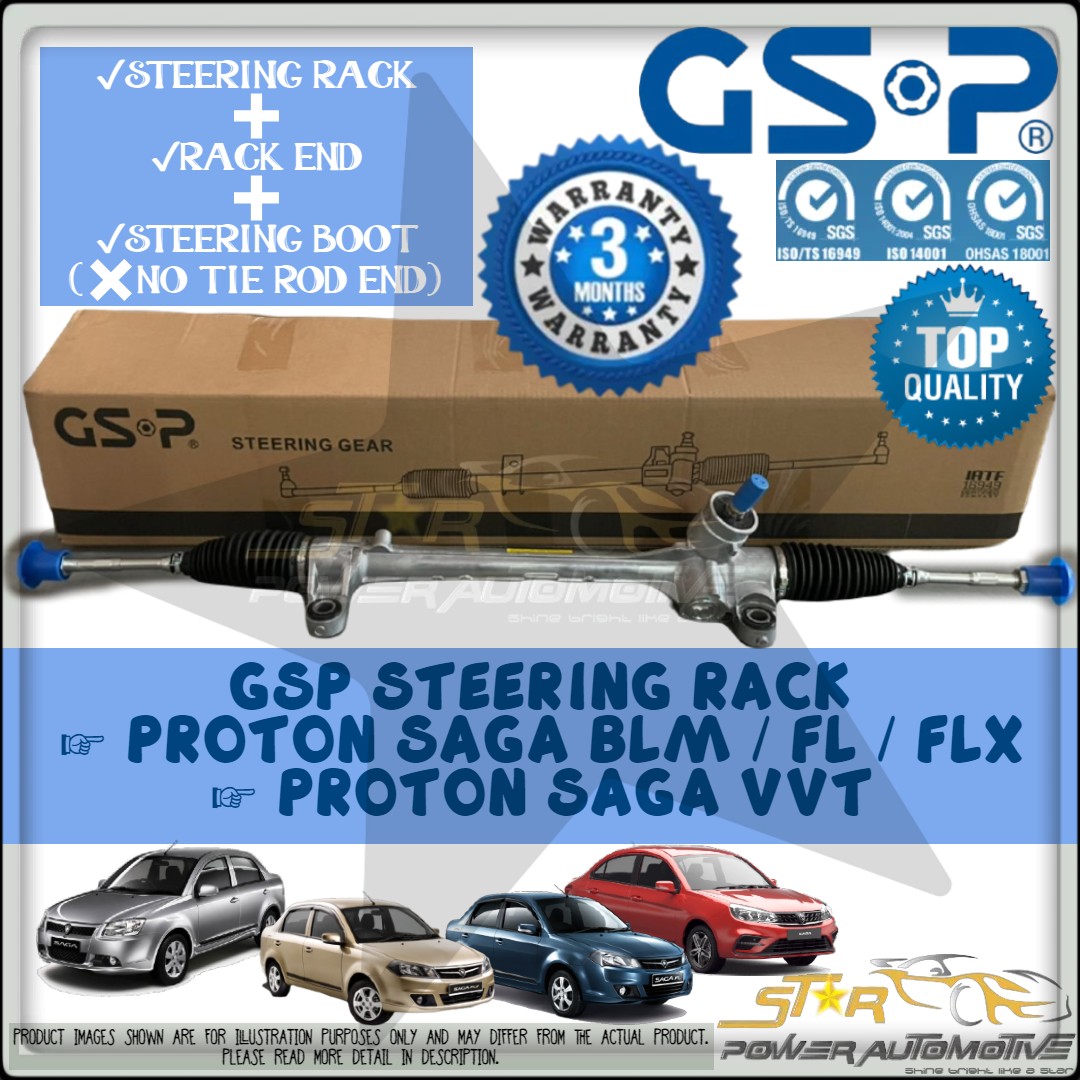Steering Rack Saga GSP Proton Saga BLM / FL / FLX / Saga VVT Power Steering Gear Rack Assy ...