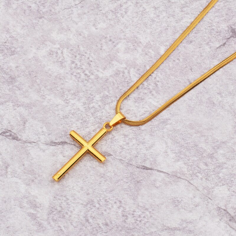Men Fashion Cross Pendant Male High Quality Gold Necklace Jewelry - XHC